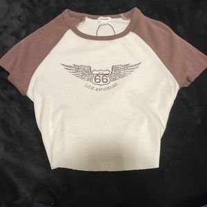 Garage brown cropped shirt